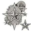 LV Raiders/Dallas stars logo/Texas Ranger TX logo/ Dallas Mavs logo mixed tattoo design idea