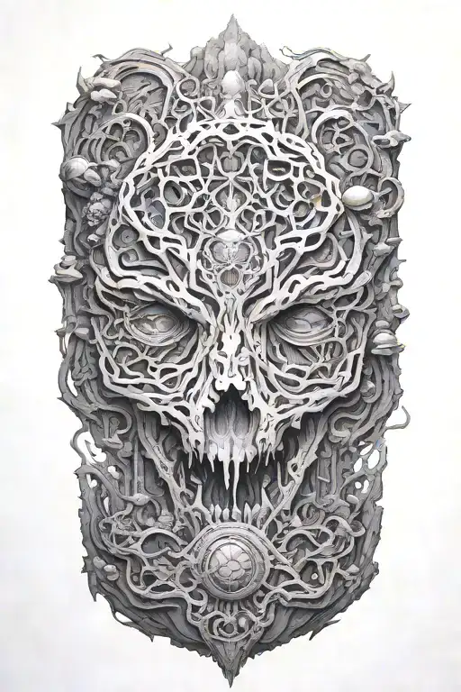 beksinski style design tattoo design idea