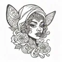 black owned slut tattoo design idea
