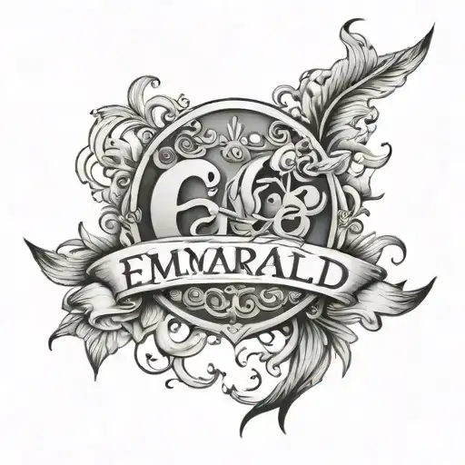 emmarald jade name written tattoo design idea