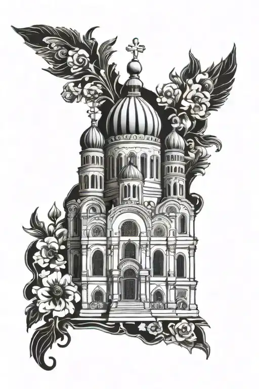 orthodox church blackwork tattoo tattoo design idea