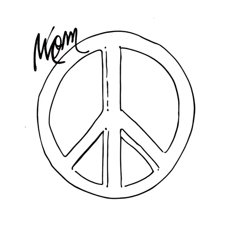 "Mom" "Mom" Peace Sign tattoo design idea