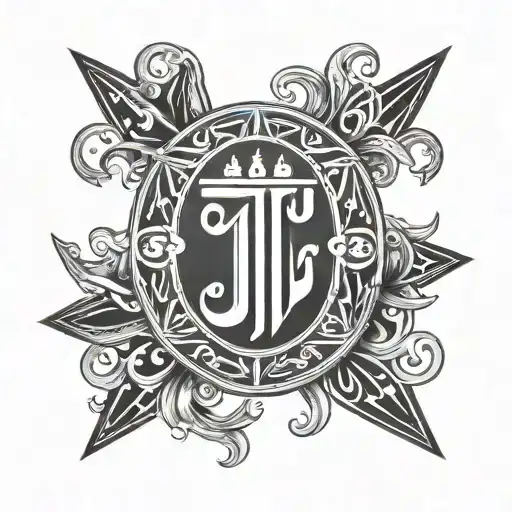 Fiji flag ohm symbol stars tattoo design idea