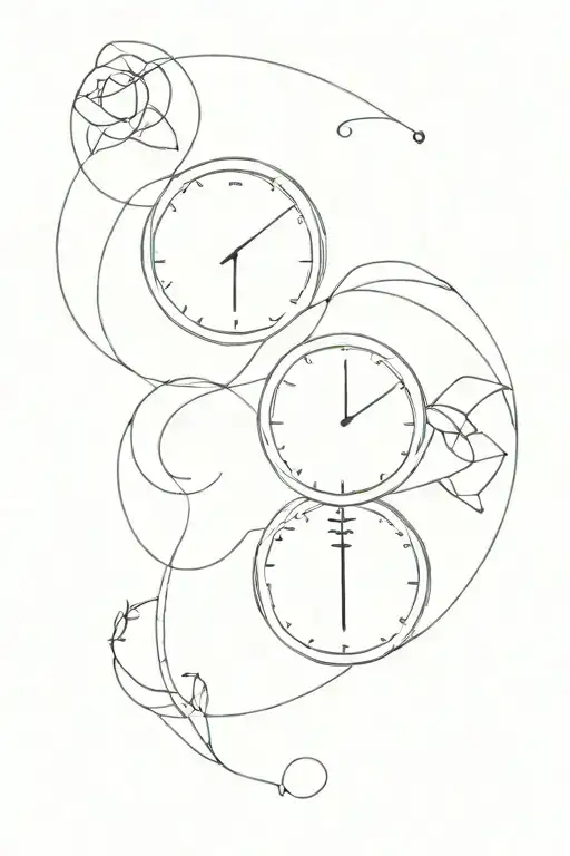 twins & time tattoo design idea