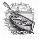 rowing boat tattoo design idea
