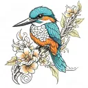 kingfisher tattoo design idea