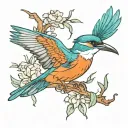 kingfisher tattoo design idea