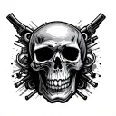 Biker Harley Davidson Skull tattoo design idea