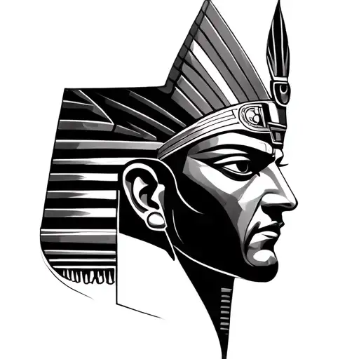 Egyptian god Seth, but just his head with the Egyptian eye above it tattoo design idea