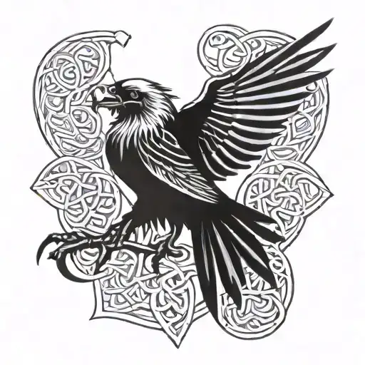 celtic raven tattoo design idea