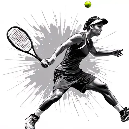 tennis position tattoo design idea