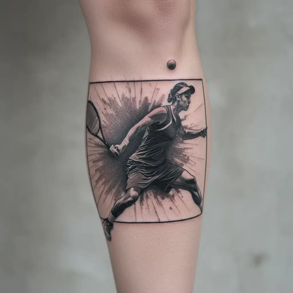 tennis position tattoo design idea