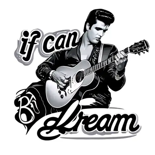 « if i can dream » + logo TCB Elvis logo tattoo design idea