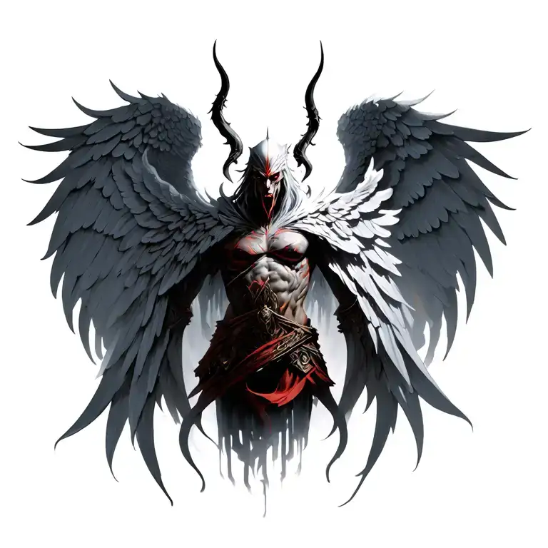 tyrael demonic wings tattoo design idea