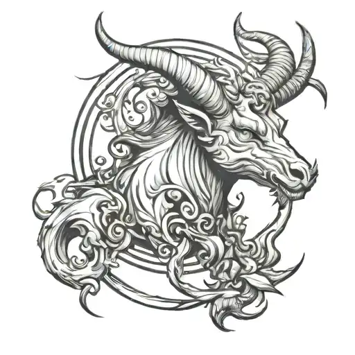 Capricorn Devil tattoo design idea