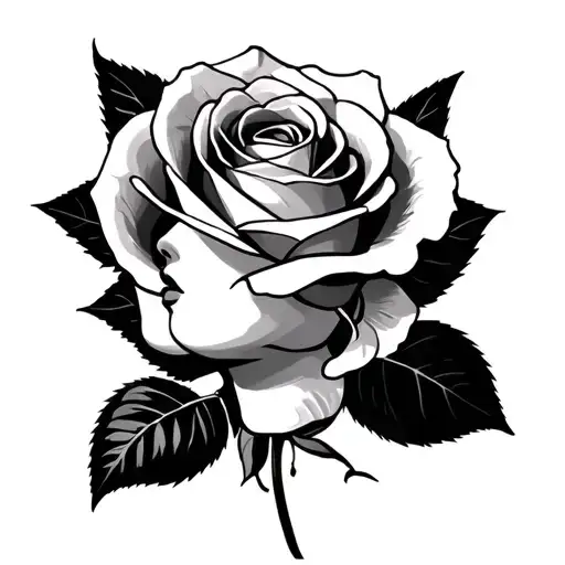 Rose with Sabrina tattoo design idea