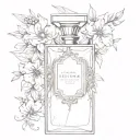 Perfume tattoo design idea