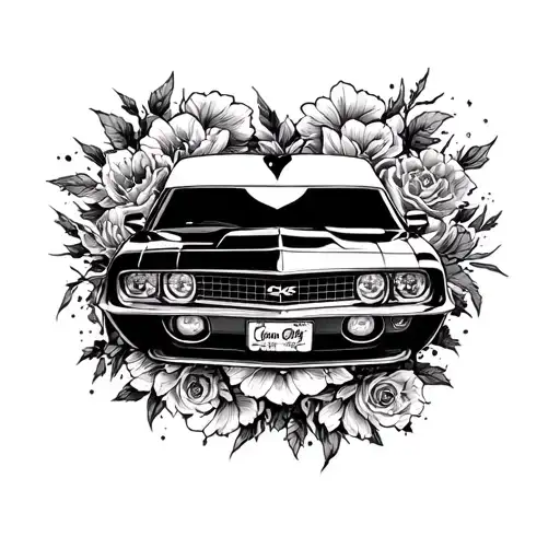 camero front end with in loving memory  tattoo design idea