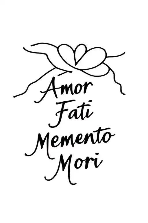 Amor Fati Memento Mori Written tattoo design idea