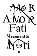 Amor Fati Memento Mori Written tattoo design idea