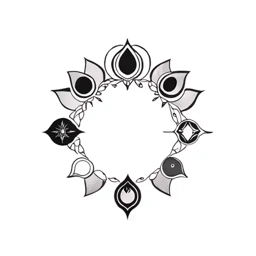 Coverup 7 chakra symbols incorporated tattoo design idea