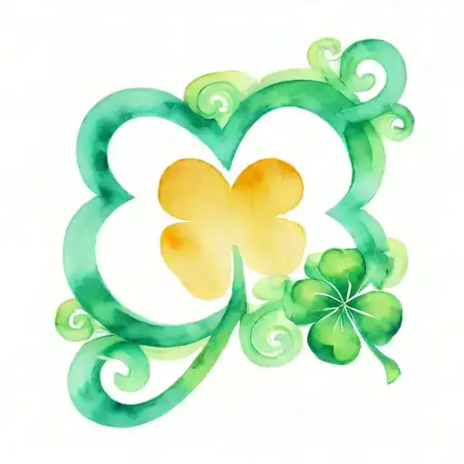 shamrock and letter C  tattoo design idea