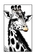 giraffe standing side tattoo design idea