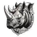 rhino head soldier tattoo design idea