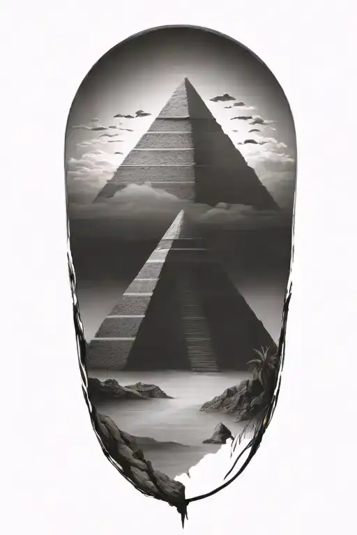 Aztec pyramid tattoo design idea