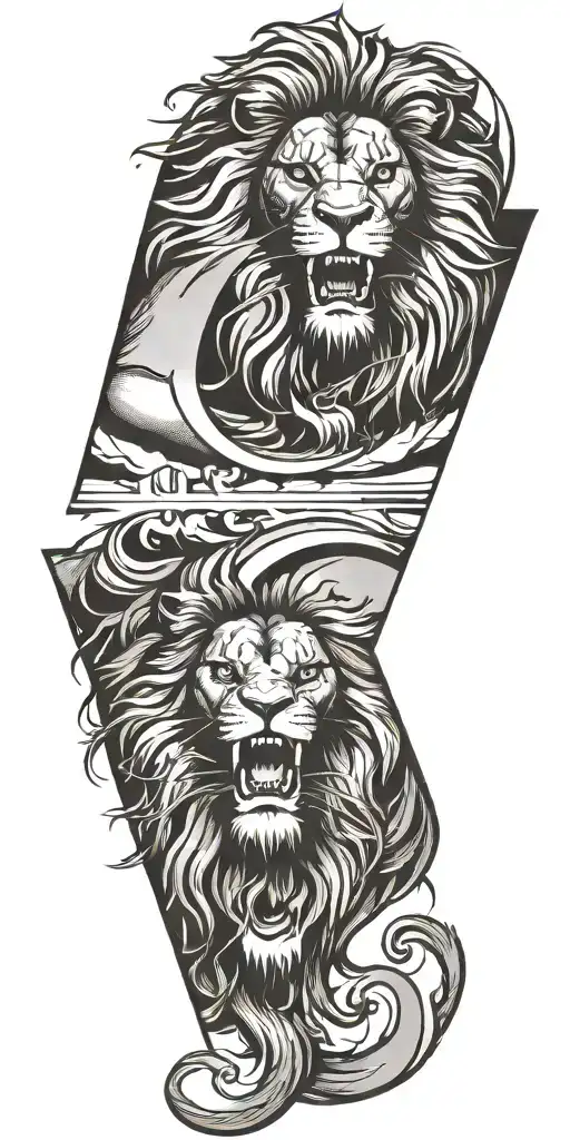 Letter G, Lion roaring, Punjab map , Add name written Raj tattoo design idea