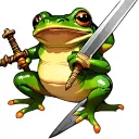 Frog holding Sword tattoo design idea