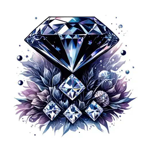 diamonds neck tattoo with space and freehand textures tattoo design idea