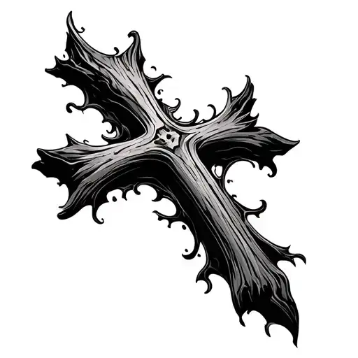 Weathered cross tattoo design idea