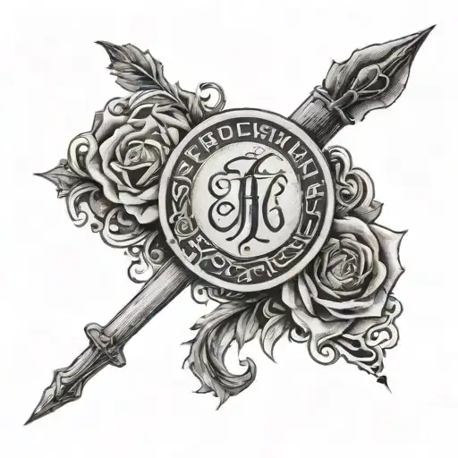 A detailed forearm tattoo design with a strong biblical theme, featuring elegant black-and-gray script as the central fo tattoo design idea