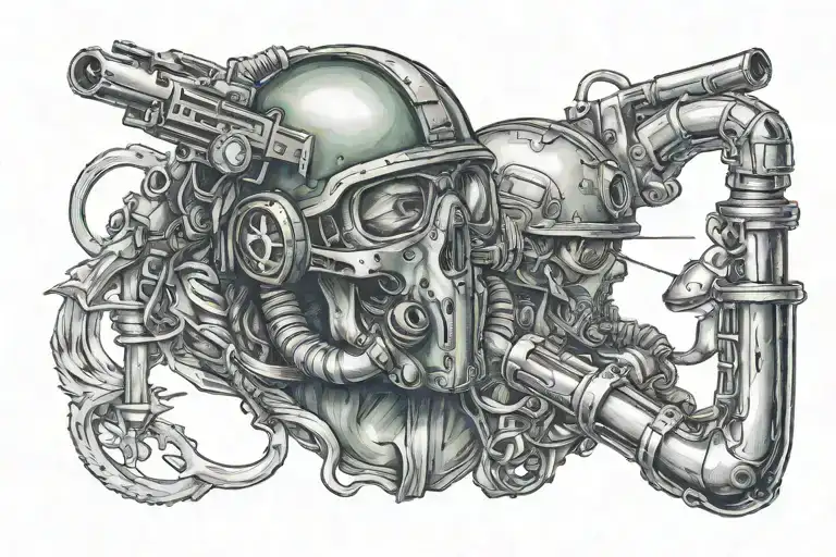 special forces with laryngoscope intertwined tattoo design idea