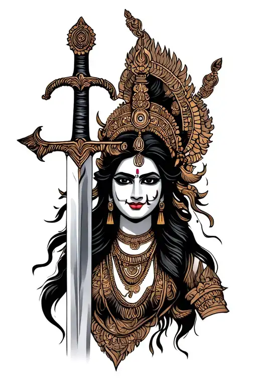 sword tattoo hindu goddess kali tattoo design idea
