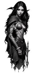 Shadowrun elf mage with cybertech full sleeve tattoo tattoo design idea