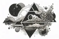 Triangle earth sign tattoo design idea