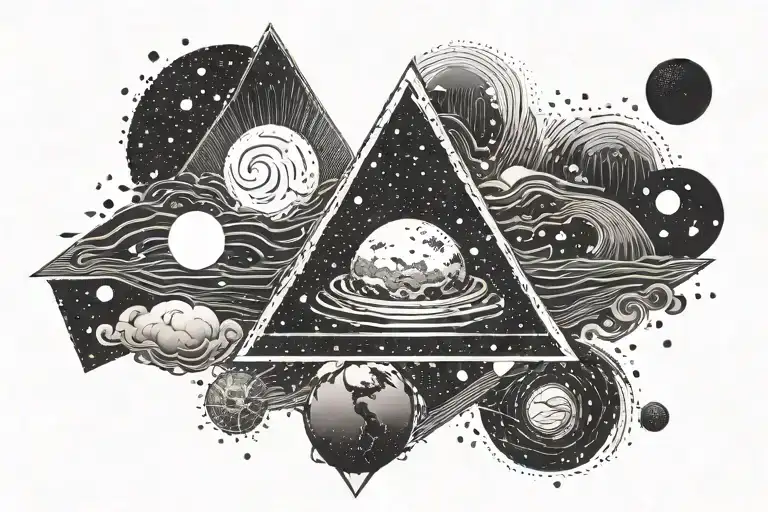 Triangle earth sign tattoo design idea
