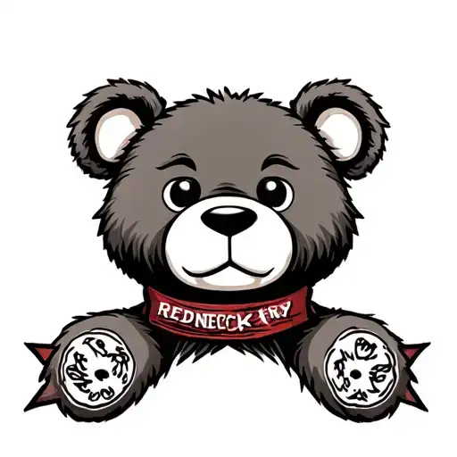 Redneck teddy bear neck tattoo tattoo design idea