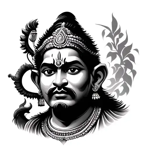 Hanuman Gada tattoo design idea