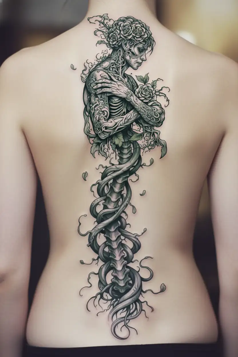 depression with overthinking and selfharm dark theme tattoo design idea