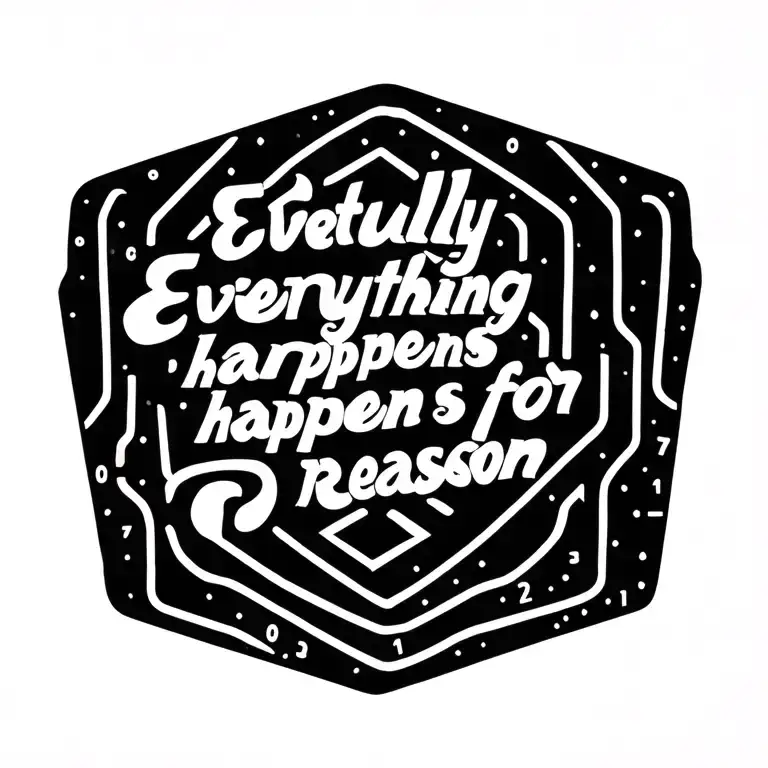 Coordinates Quote "Eventually everything happens for a reason tattoo design idea