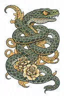 snake and scorpion holding tattoo design idea