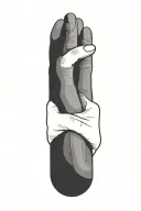 two hands wrapped around in shape of a ring minimalistic lineart finger tattoo  tattoo design idea