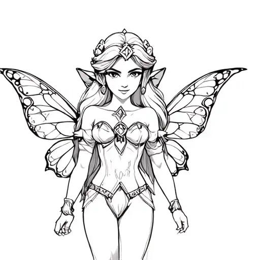 princess zelda sexy fairy tattoo design idea