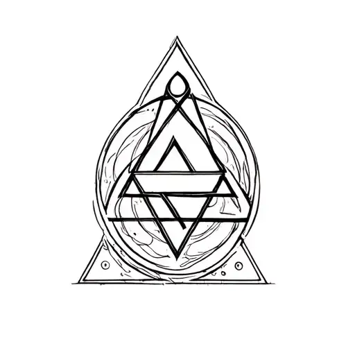meander valknut triquetra combined tattoo design idea