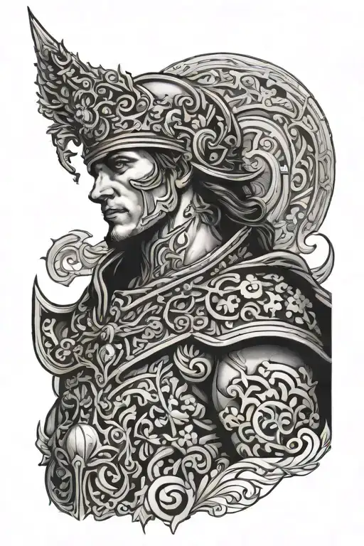 Russian hero tattoo design idea