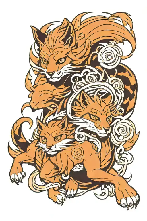 Naruto uzamaki and kurama tattoo design idea