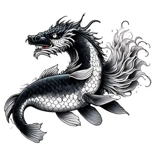 koi carp and dragon tattoo tattoo design idea